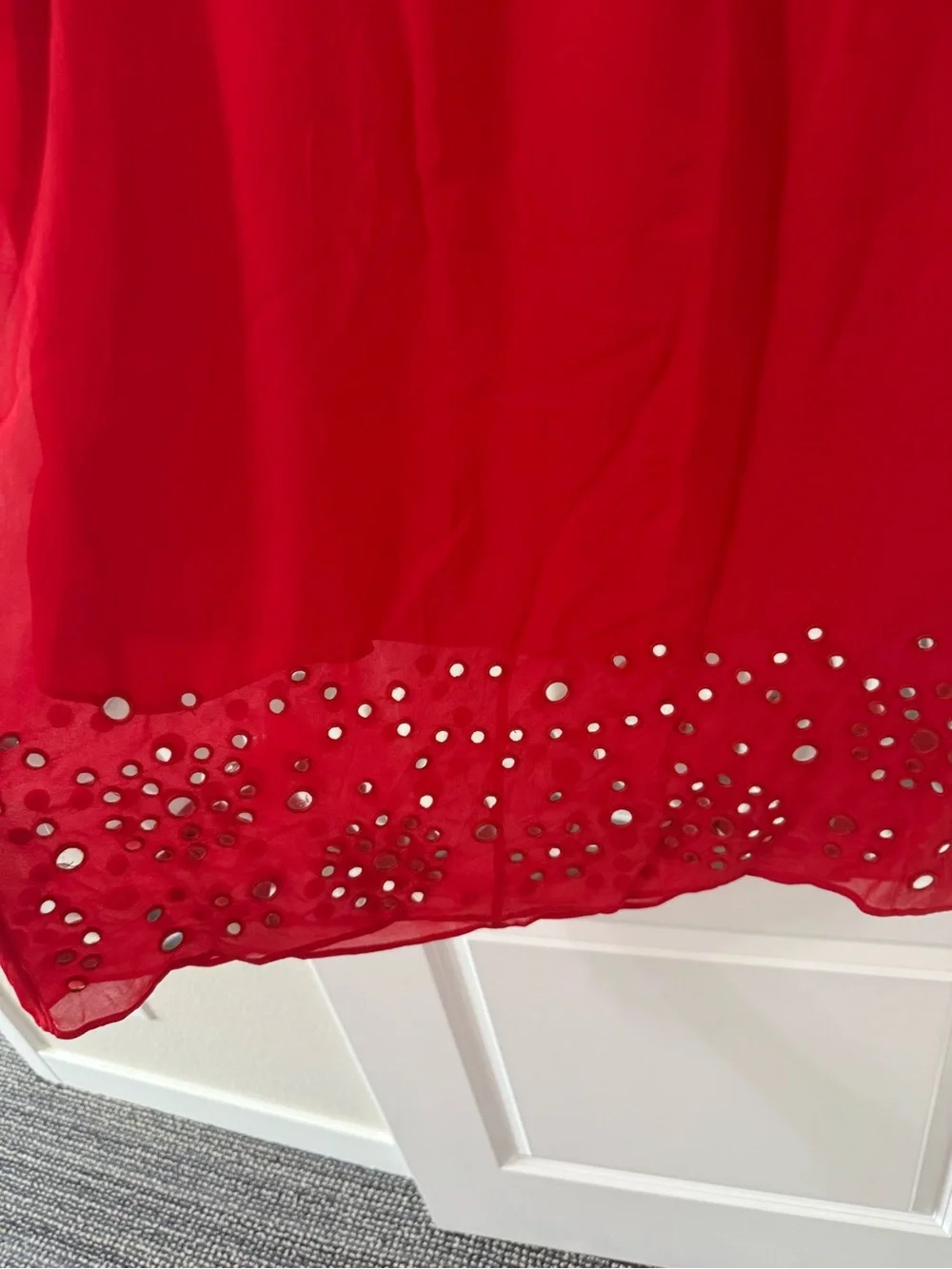 Chiffon mirror embellishment midi slip skirt - Picture 5 of 8